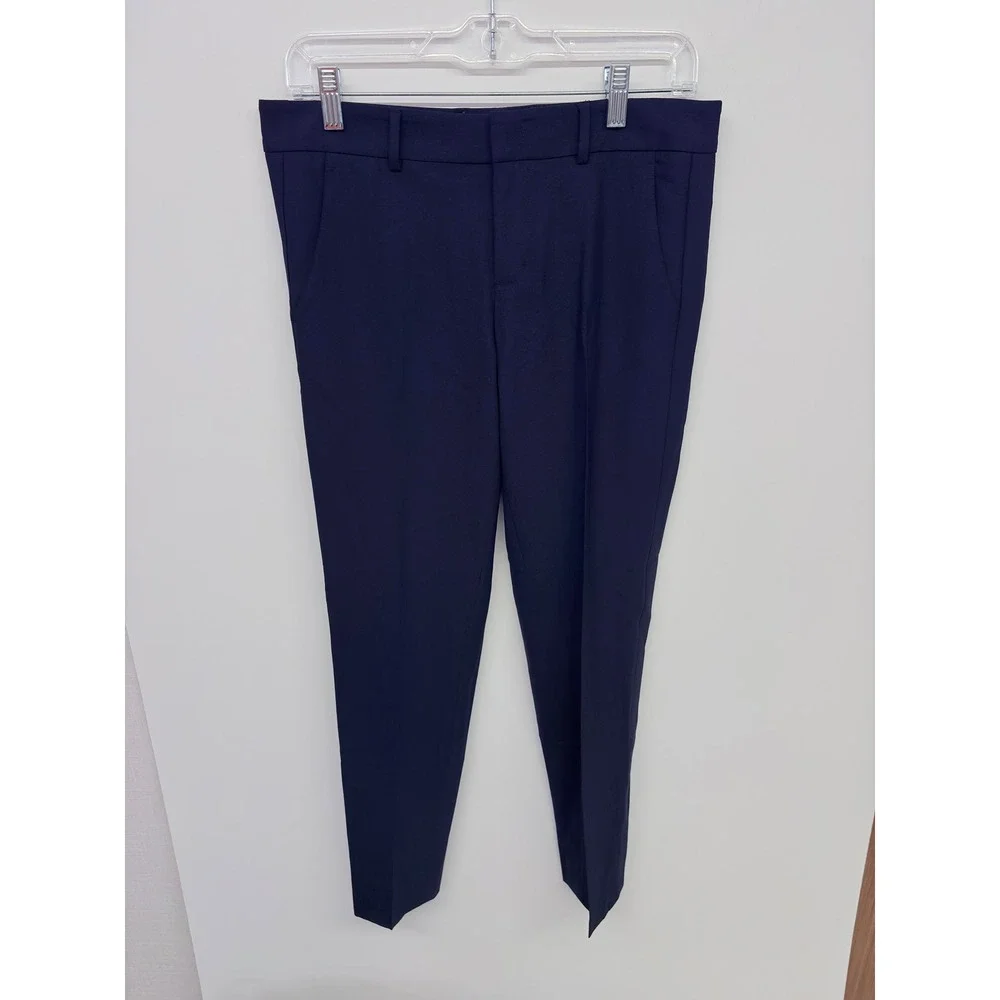 Vince Quiet Luxury Dress Pants Womens 4 Navy Blue Tapered Tailored Old Money - Picture 1 of 3